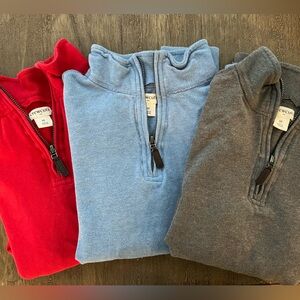 Boys J crew- crewcuts Red, Gray and Blue Half-Zip 1/4 zip Sweaters- size 10